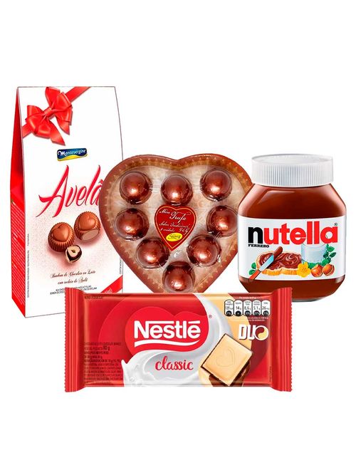 Kit Namorados 3 - Nutella + Bombom + Trufa + Tablete