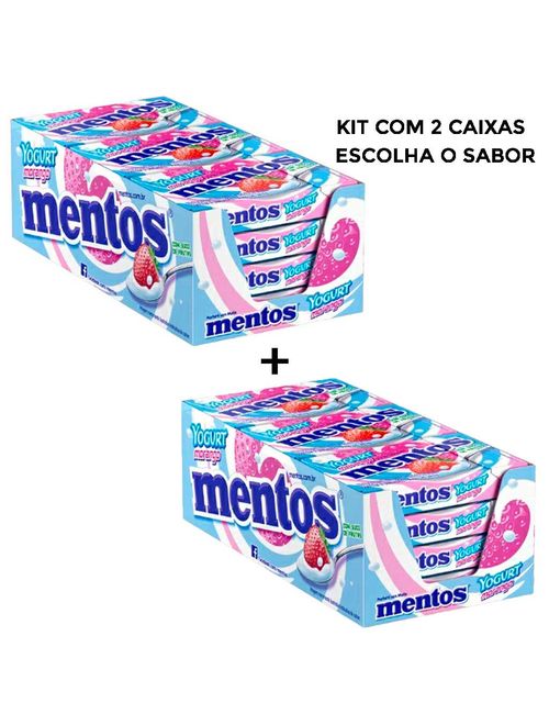 Kit Bala Mentos Slim Box Yogurte Morango 2 caixas com 12 unidades - Perfetti