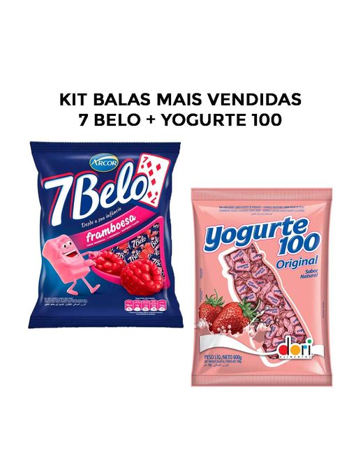Kit Festa 2 Balas Mais Vendidas -  Yogurte 100 e 7 Belo