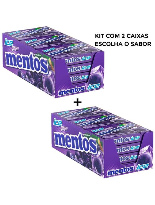 Kit Bala Mentos Slim Box Ice Uva 2 caixas com 12 unidades - Perfetti