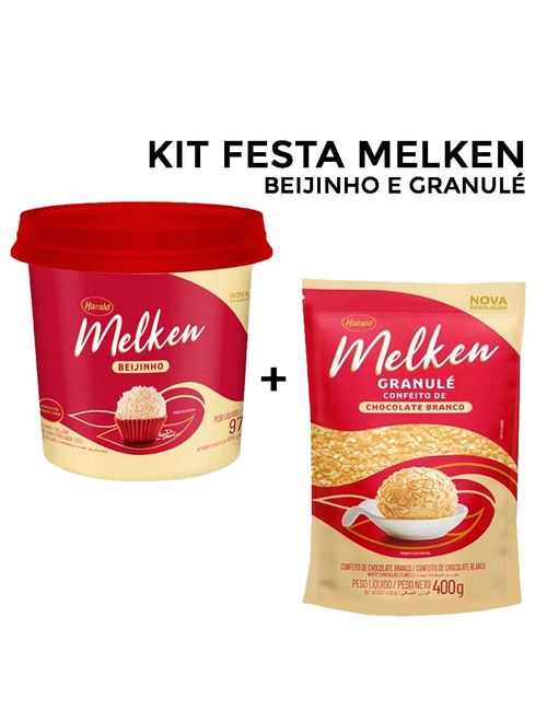 Kit Festa Melken - Beijinho Pronto para Enrolar + Granulado Branco Granulé
