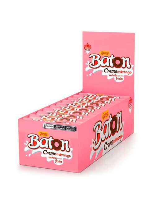 Chocolate Baton Creme Morango c/30 - Garoto