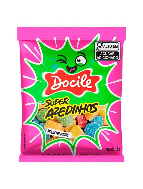 Bala de Goma Super Azedinhos Mix de Formatos 15g c/12 - Docile
