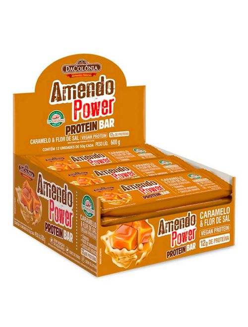 Barra de Proteína Amendo Power Caramelo e Flor de Sal c/12 - DaColônia