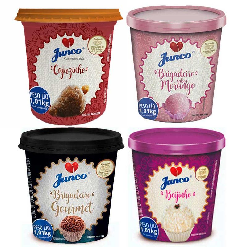 Kit-Junco-Pronto---Brig-Gourmet-Beijinho-Morango-e-Cajuzinho-101Kg---Junco