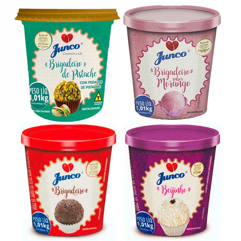 Kit-Junco-Pronto---Brigadeiro-Beijinho-Morango-e-Pistache-101Kg---Junco