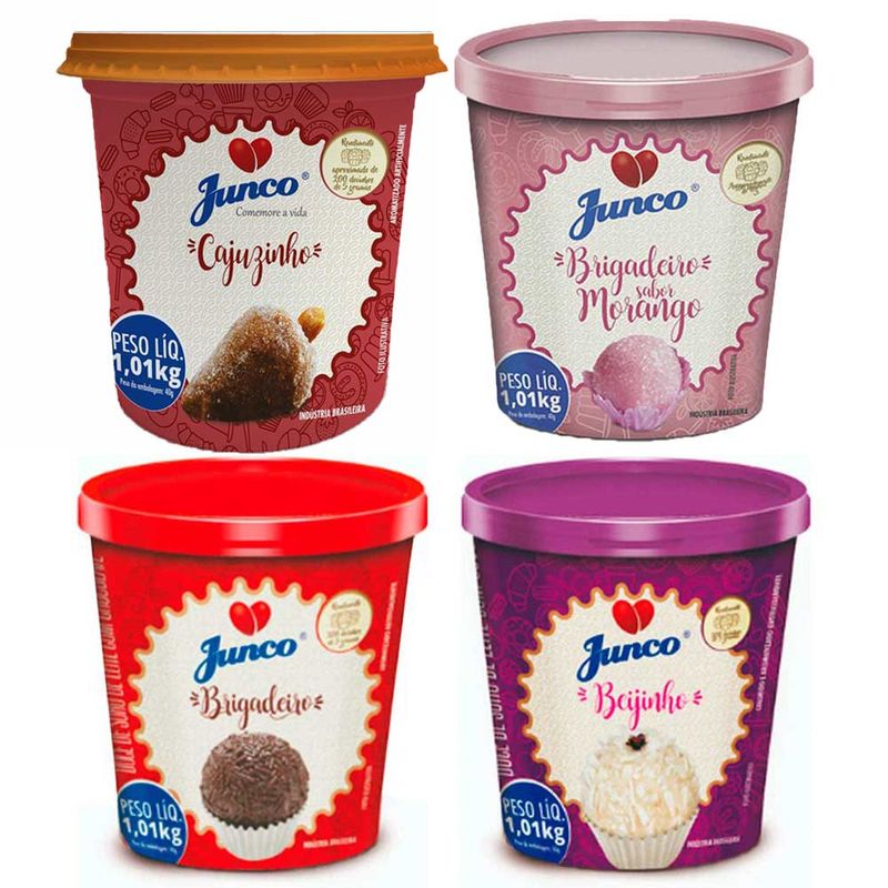 Kit-Junco-Pronto---Brigadeiro-Beijinho-Morango-e-Cajuzinho-101Kg---Junco