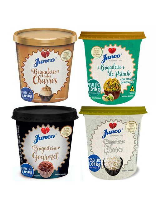 Kit Junco Pronto - Brig Gourmet, Brig Branco, Pistache e Churros 1,01Kg - Junco