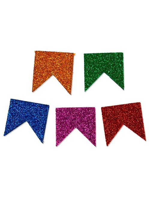 Aplique EVA Bandeirolas Glitter 3cm c/10 - Produfest