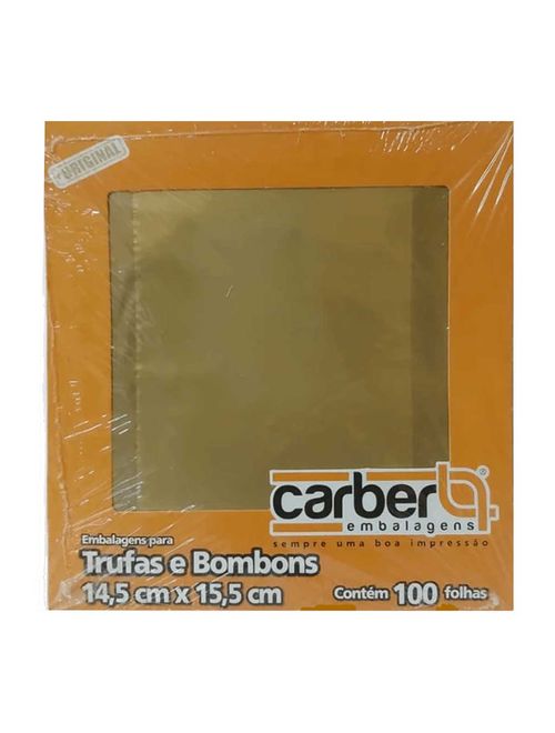 Embalagem para Trufas Ouro Brilhante 14,5X15,5cm c/100 - Carber