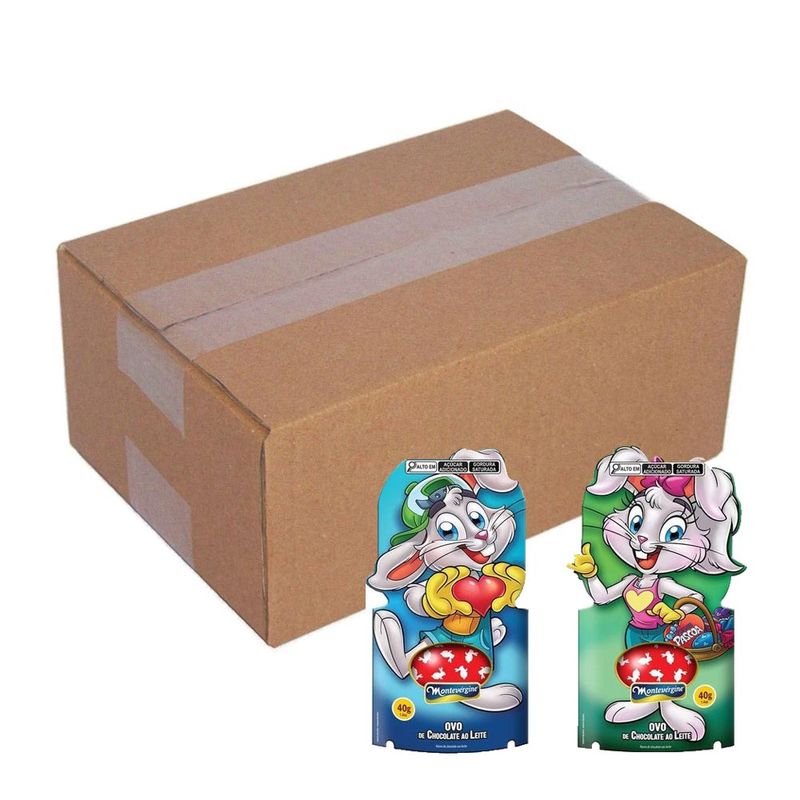Kit-Coelho-Coelha-Pascoa-com-Ovo-de-Chocolate-Ao-Leite-40g-c-12---Montevergine