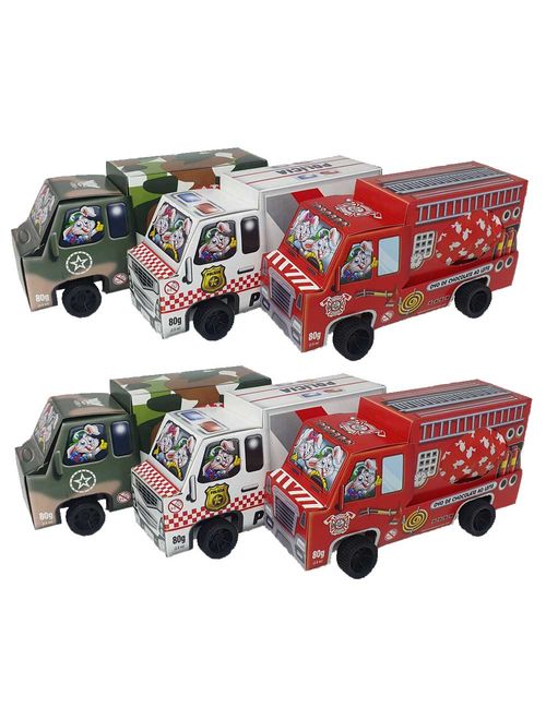 Kit com 6 Caminhão com Ovo 80g Modelo Sortido - Montevérgine