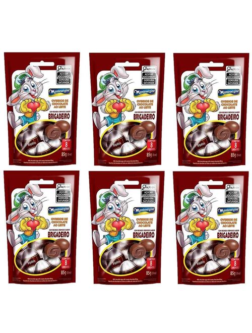 Kit Ovinhos de Chocolate Recheio Brigadeiro 85g c/6 - Montevérgine