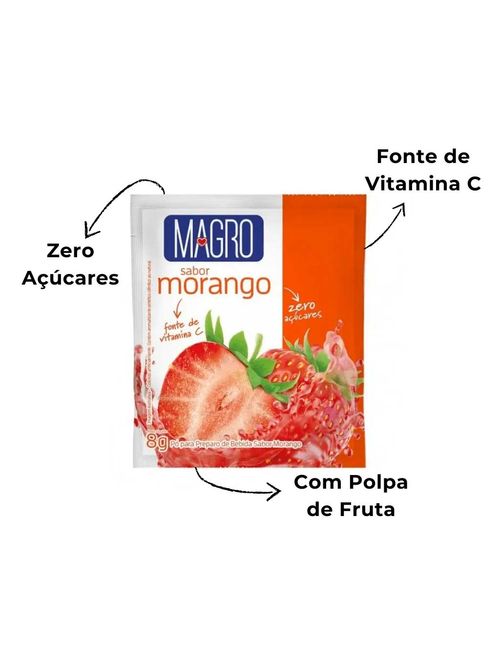 Suco em Pó Zero Açúcar Magro Morango c/15 - Lowçúcar