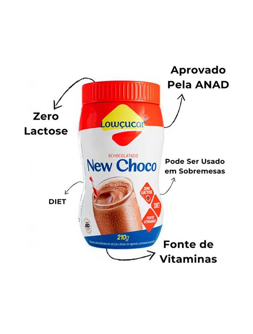 Achocolatado em Pó New Choco Diet 210g - Lowçúcar