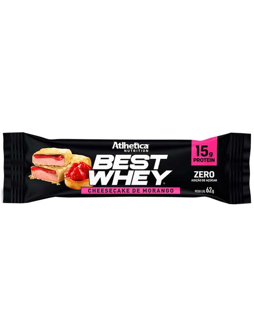 Best Whey Barra de Proteina Cheesecake Morango 62g - Atlhetica Nutrition