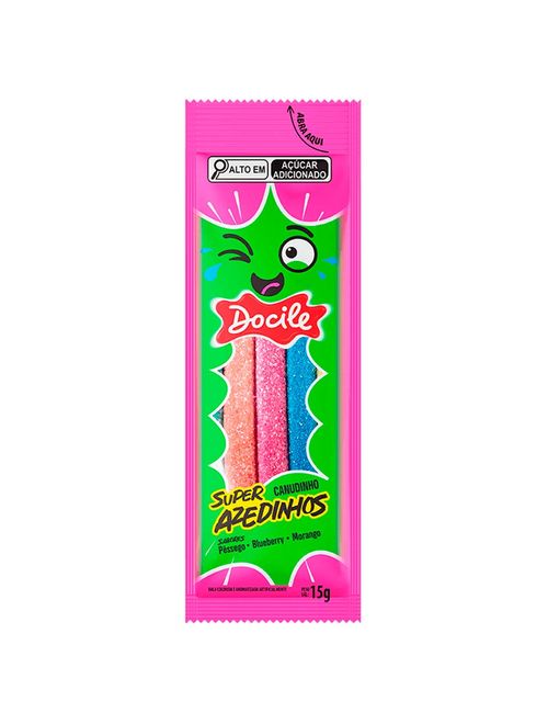 Bala de Goma Super Azedinhos Canudinho 15g c/12 - Docile