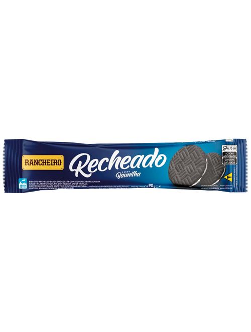 Biscoito Chocolate Recheio Baunilha 90g - Rancheiro