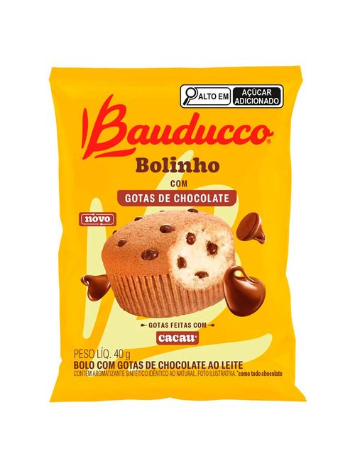 Bolinho Baunilha Gotas Chocolate 40g c/16 - Bauducco