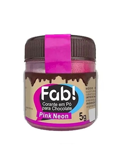 Corante em Pó para Chocolate Pink Neon 5g - Fab!