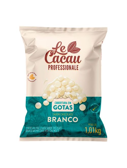 Gotas de Chocolate Fracionado Branco 1,01kg - Le Cacau