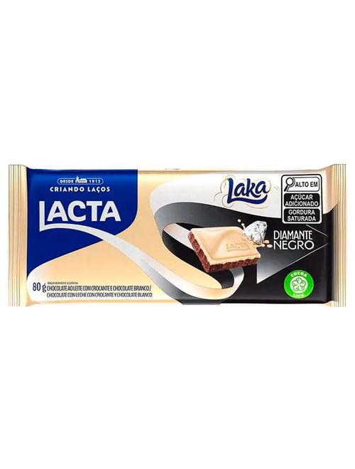 Tablete de Chocolate Laka Diamante Negro 80g - Lacta