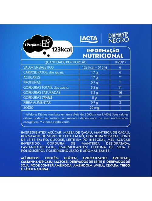 Tablete de Chocolate Diamante Negro 80g - Lacta