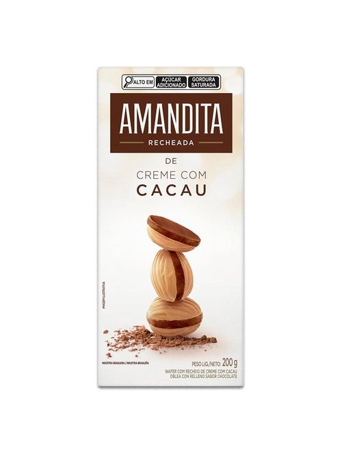 Amandita Wafer Recheado Chocolate 200g - Lacta