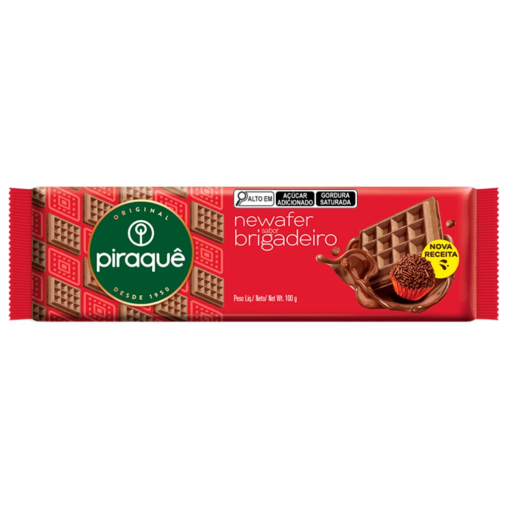 Biscoito Newafer Brigadeiro 100g - Piraquê - Doce Malu