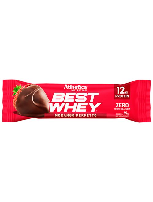 Best Whey Barra de Proteina Morango Perfetto 49g - Atlhetica Nutrition