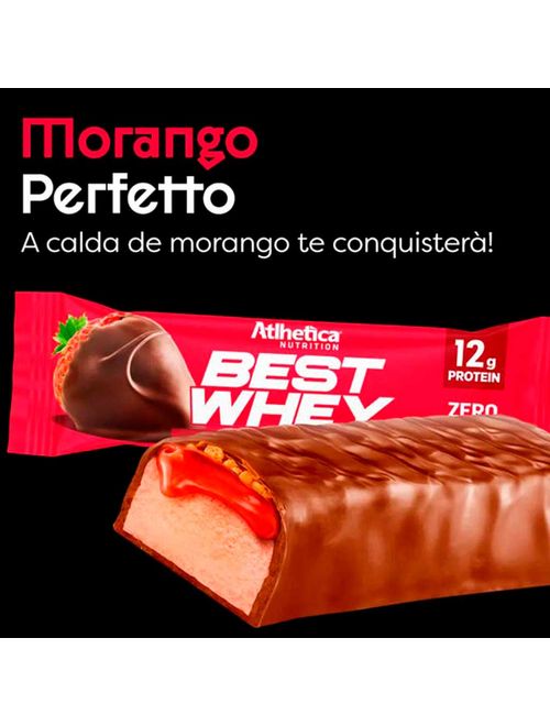 Best Whey Barra de Proteina Morango Perfetto 49g - Atlhetica Nutrition