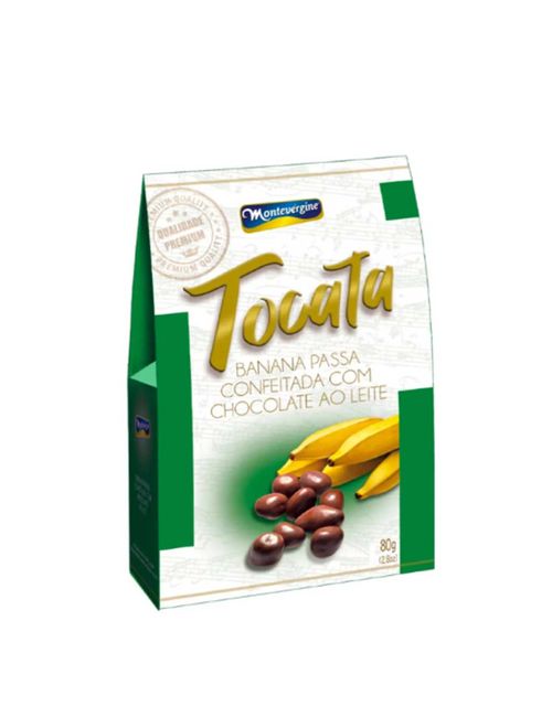 Banana Passa Coberta com Chocolate Tocata 80g - Montevérgine