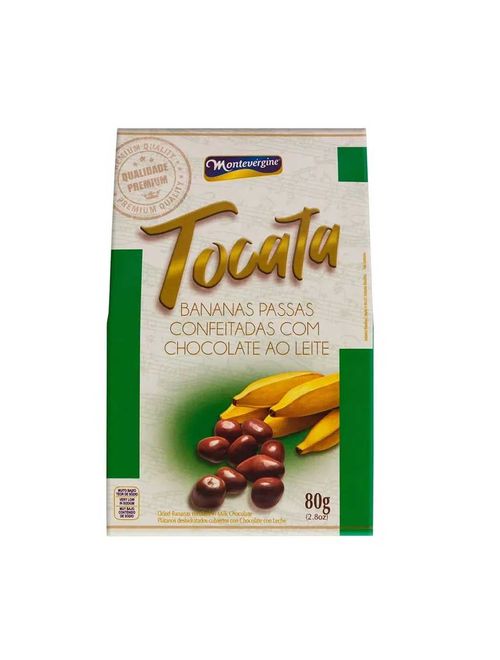 Banana Passa Coberta com Chocolate Tocata 80g - Montevérgine
