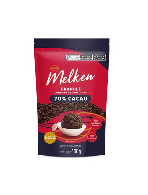 Granulado Granulé Melken Chocolate Amargo 70% Cacau 400g - Harald