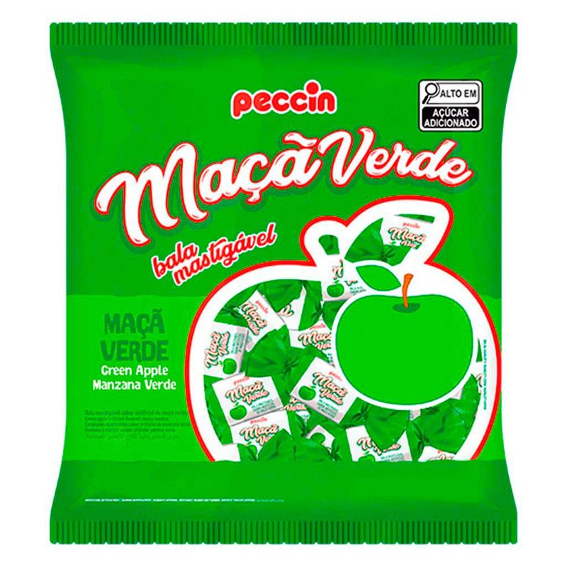 Kit-5-Balas-Mastigaveis-Maca-Verde-400g---Peccin
