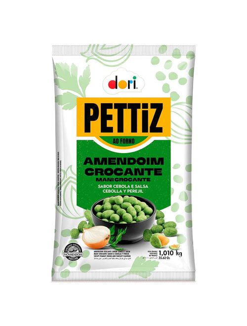 Amendoim Crocante Sabor Cebola e Salsa Pettiz 1,01kg - Dori