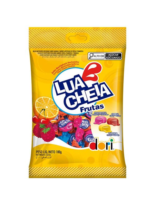 Bala Mastigável Recheada Lua Cheia Frutas 100g - Dori