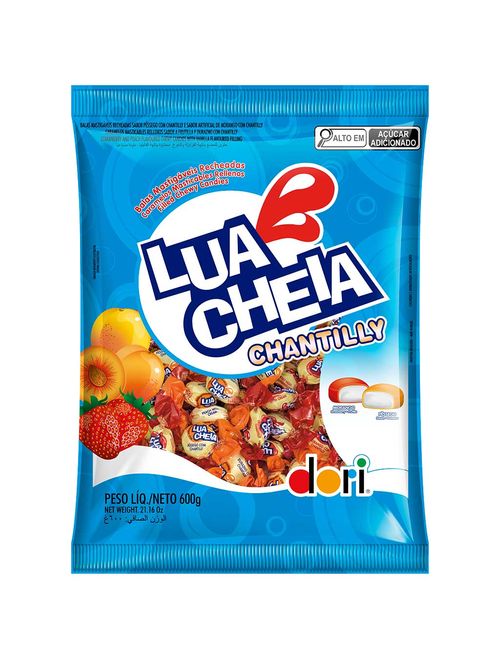 Bala Mastigável Recheada Lua Cheia Chantilly 600g - Dori