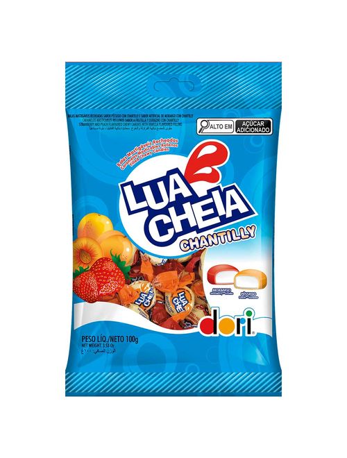 Bala Mastigável Recheada Lua Cheia Chantilly 100g - Dori