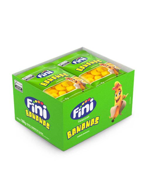 Mini Bala de Gelatina Banana 15g c/12 - Fini