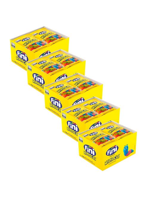 Kit 5 Balas de Gelatina Minhoca Doce 15g c/12 - Fini