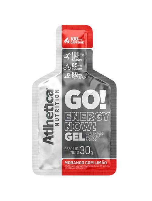 Suplemento Alimentar Go Energy Now Morango com Limão 30g - Atlhetica Nutrition