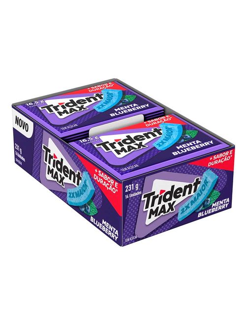 Goma de Mascar Trident Max Menta Blueberry c/14 - Adams