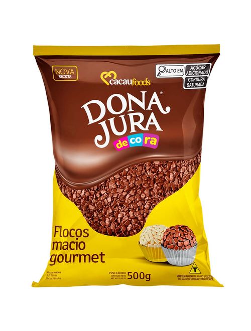Flocos de Chocolate Macio Dona Jura 500g - Cacau Foods