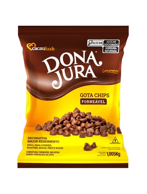 Gotas Forneáveis Gotas Dona Jura Chocolate ao Leite 1,005kg - Cacau Foods