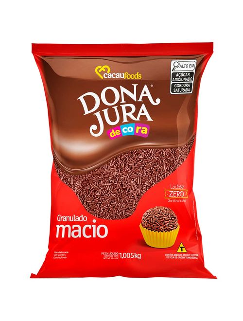 Granulado Chocolate Macio Dona Jura 1,005kg - Cacau Foods