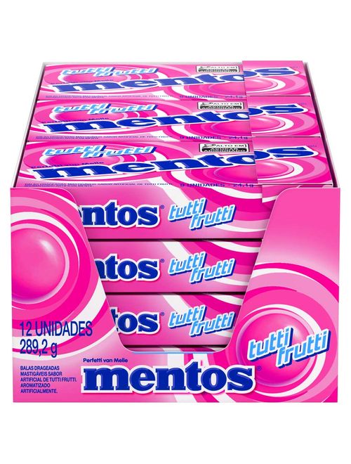 Bala Mentos Slim Box Tutti Frutti c/12 - Perfetti