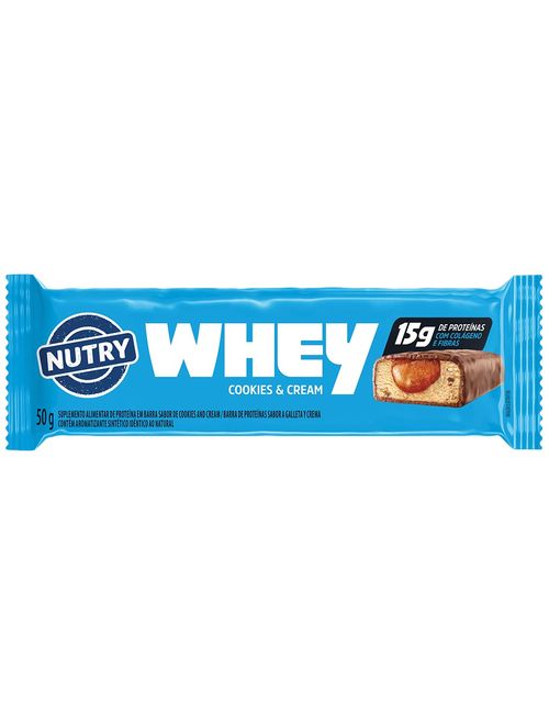 Barra de Proteína Nutry Whey Cookies & Cream c/12 - Nutrimental