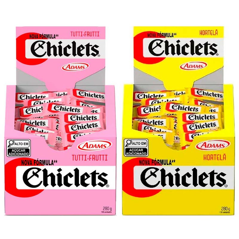 Kit-Chiclete-Chiclets-Hortela---Tutti-Frutti---Adams