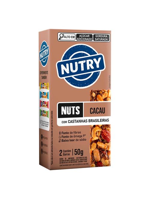 Barra de Nuts com Castanhas Brasileiras Nutry Cacau c/2 - Nutrimental